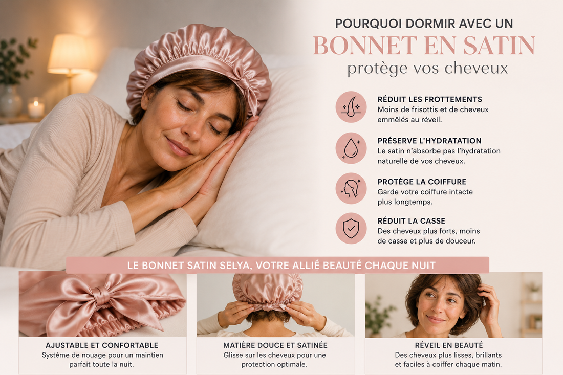 Pourquoi dormir avec un bonnet en satin protège vos cheveux
