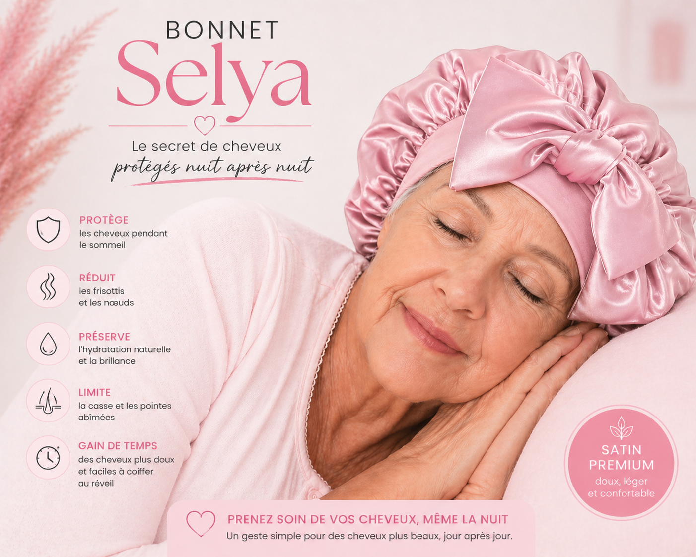 Bonnet de Nuit Satin Selya